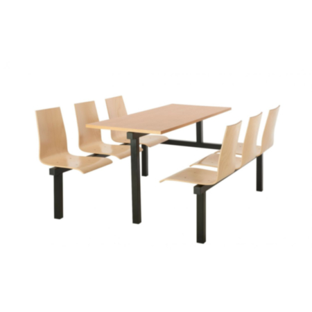 Elwood Fast Food 6 Seater Wooden Seating Unit- with 1 Accessible Side