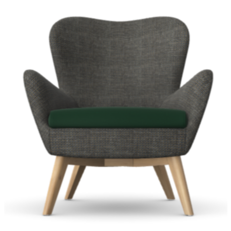Rubi Reception Lounge Armchair with 4 Wooden Legs
