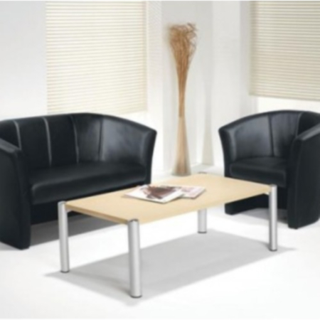 Arctic Faux Leather Tub Waiting Room Reception Sofa