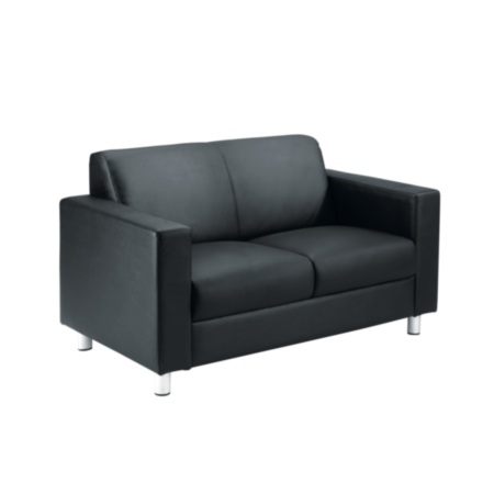 Iceberg Reception Black Leather Faced Sofa 