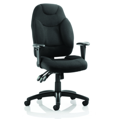 Galaxy Ergonomic Office Task Operator Chair With Black Fabric &amp; Removable Arms