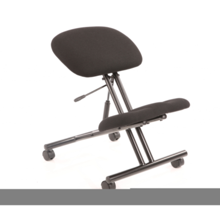 Task Operator Black Height Adjustable Kneeling Stool with Black Frame