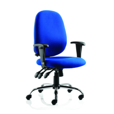 Lisbon Task Operator Chair Blue Fabric With Arms