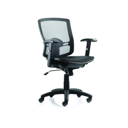 Palma Mesh Ergonomic Office Task Operator Chair with Arms - Black