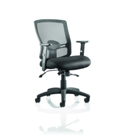 Portland II Mesh Ergonomic Office Task Operator Chair with Arms - Black