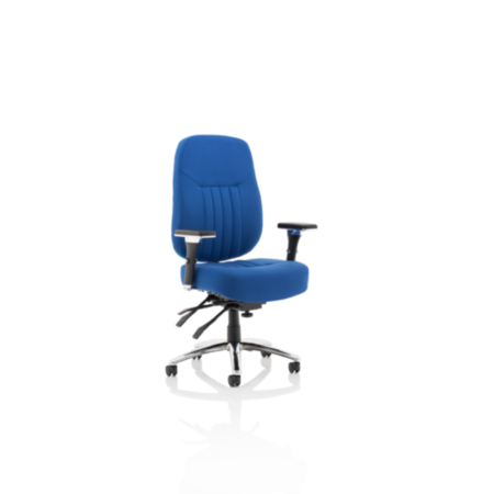 Barcelona Deluxe Blue Fabric Ergonomic Office Posture Operator Chair