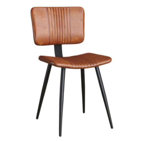 Opel Bruciato Leather Bistro Side Chair