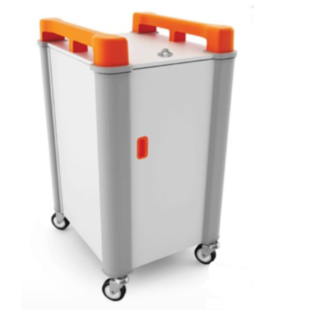 LapCabby 10V Vertical Laptop Store and Charging Trolley - Orange