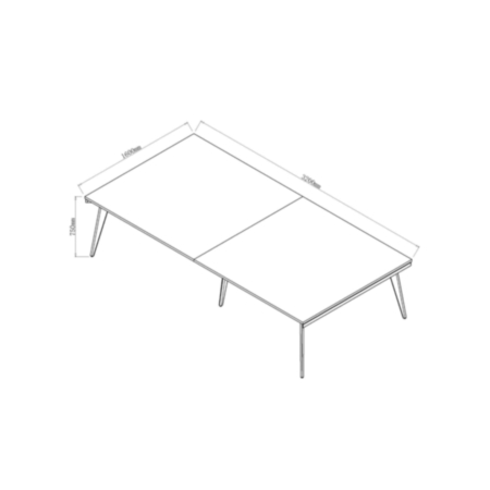 Oslo 3200mm Rectangular Boardroom Table White Top Natural Wood Edge White Frame 