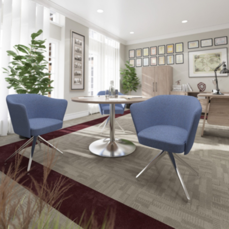 Otis Round Coffee Table with Metal Pyramid Base