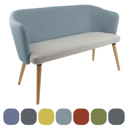 Otis Reception Two Seater Sofa with 4 Oak Wooden Legs