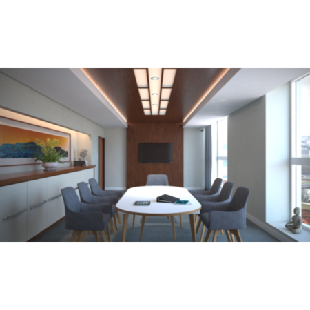 Oslo 2400mm Oval Boardroom Table White Top Natural Wood Edge White Frame 
