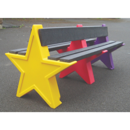Recycled Plastic Outdoor Star Shaped Bench- 6-8 Seater
