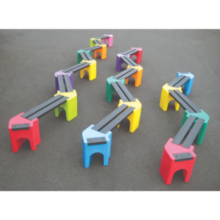 Zig-Zag Recycled Plastic School Playground Bench