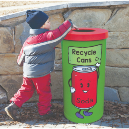Playground Recycling Litter Bin with Graphics