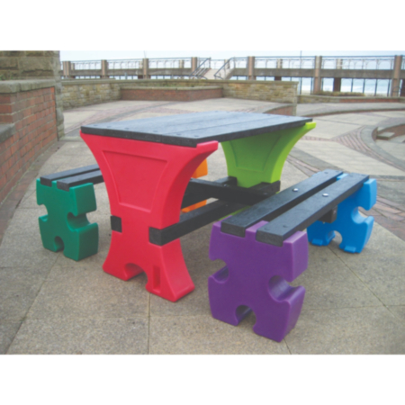 Junior Jigsaw Themed Outdoor Picnic Table Set 