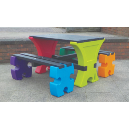 Junior Jigsaw Themed Outdoor Picnic Table Set 