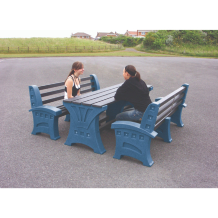 Recycled Plastic Outdoor  Picnic Table and Bench Set