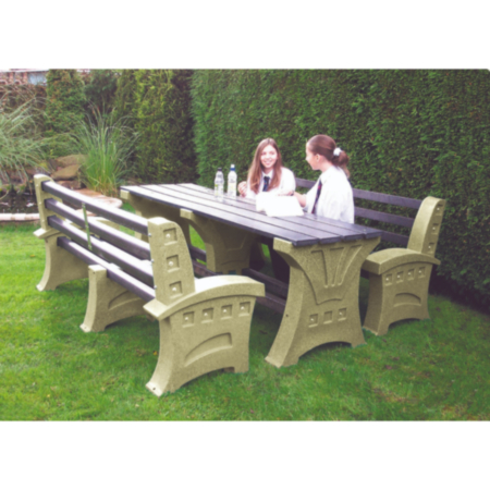 Recycled Plastic Outdoor  Picnic Table and Bench Set
