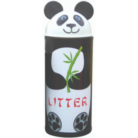 School Playground Panda Themed Litter Bin