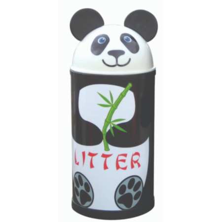 School Playground Panda Themed Litter Bin