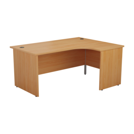 1600X1200 Panel Right Hand Radial Desk Beech + Desk High 3 Drawer Ped
