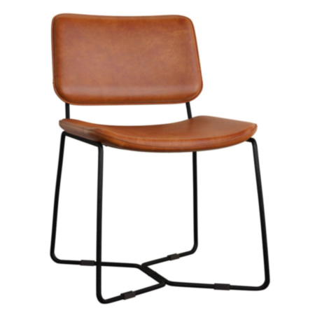 Pearl Bruciato Leather Bistro Side Chair