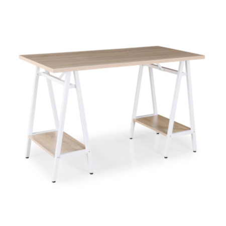 Pella Home Office Wooden Workstation with Trestle Legs