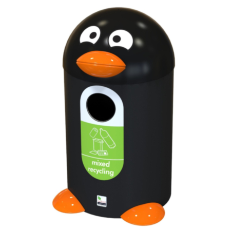 Outdoor Recycled Penguin Aqua Buddy Bin for Playgrounds