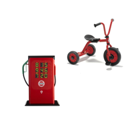 Outdoor Playground Winther Mini Tricycle and Children&#039;s Play Petrol Station Stand Bundle Deal 