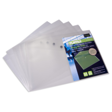 Recycled A5 Popper Wallets Clear