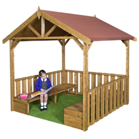 Wooden Outdoor School Playground Classroom Seating Shelter