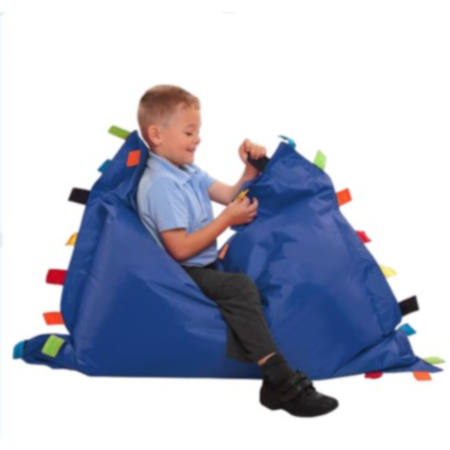 Blue Sensory Touch Tags School Classroom Bean Bag Floor Cushion