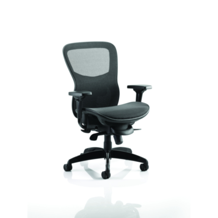 Stealth Shadow Ergo Posture Black Mesh Seat &amp; Back Office Chair With Arms