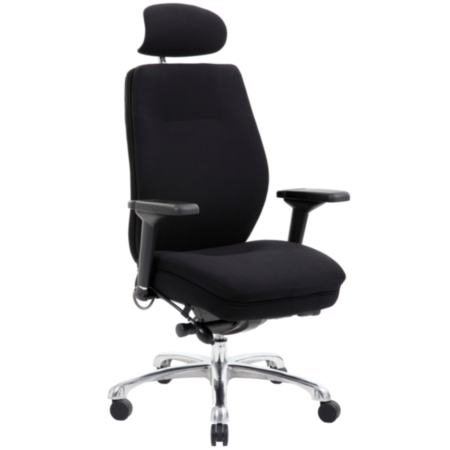 Domino Black Fabric Executive Office Chair With Arms &amp; Headrest