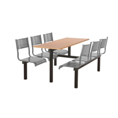 Barrett Metal Perforated 6 Seater Fast Food Seating Unit with 2 Way Access 
