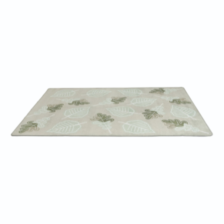 Green Abstract Leaf Calming Classroom Rug 