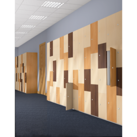 Full Height Timber Effect Locker 1-4 Door