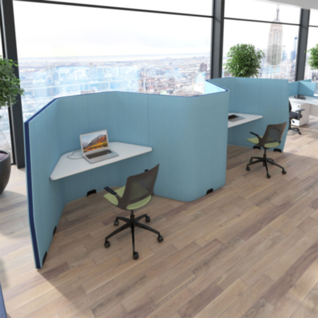 Priva Study Angular Workstation Pod  W2000 x H1500 x D1000mm