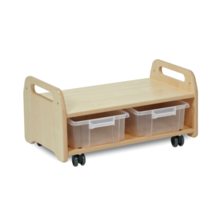 Millhouse Early Years Wooden Easy Clean Low Easel Storage Trolley with Tubs - 2 Person 