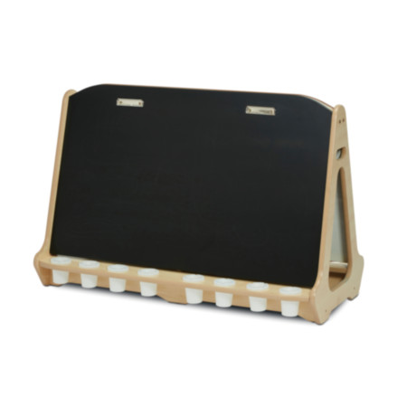 Millhouse Early Years Wooden Double-Sided 2 in 1 Whiteboard and Chalkboard Easel - 4 Person 
