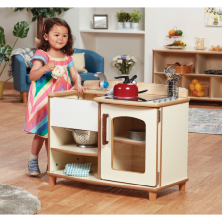  Millhouse Home From Home Early Years Indoor Wooden Role Play Boston Kitchen - Sink and Cooker