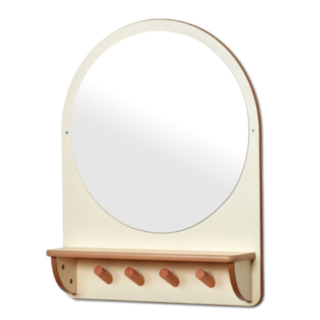  Millhouse Home From Home Early Years Indoor Wooden Wall Mirror With Hooks 