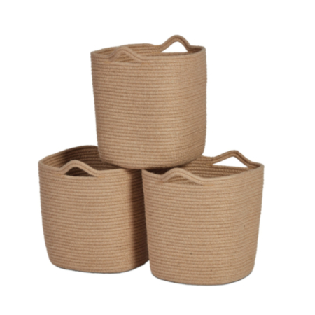 Millhouse Indoor Rope Storage Baskets - Natural (Set of 10)