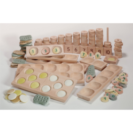 Millhouse Indoor Wooden Maths Counting Pebble Collection