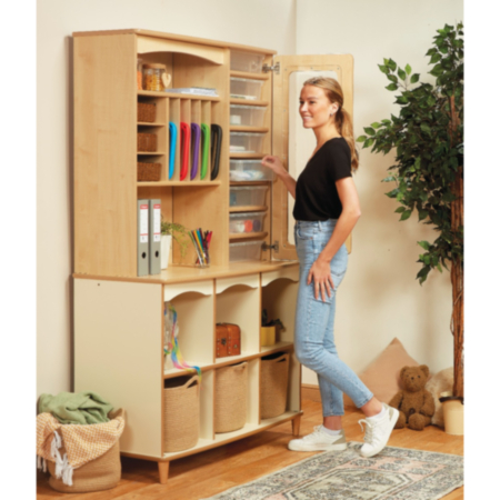 Millhouse Wooden Early Years Practitioner Storage Station - Maple &amp; Cream Base
