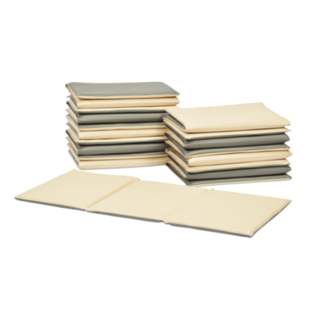 Millhouse Early Years Folding Grey &amp; Cream Easy Clean Sleep Mats - Pack of 10