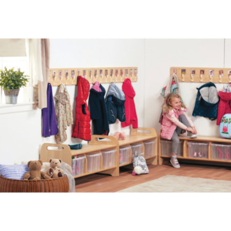 Millhouse Wall Mountable Coat Hooks and Storage Bench Set of 2