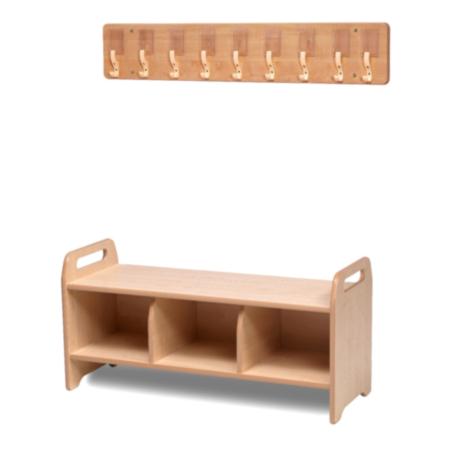 Millhouse Wall Mountable Coat Hooks and Storage Bench Set of 2