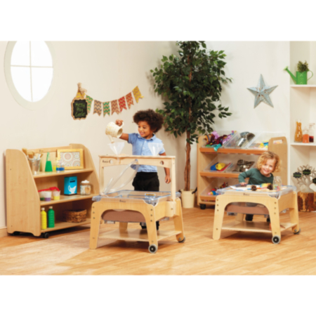 Millhouse Wooden Indoor Mini Messy Play Zone with Storage Units - Set of 4 Units